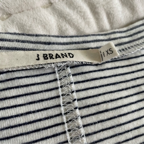 J Brand White Navy Striped V-Neck Tank Top - Picture 5 of 8